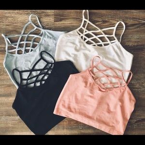 Criss cross front bralettes